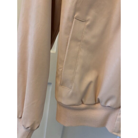 Who What Wear Women's Faux Leather Bomber Jacket, Pink, Size Small $50 - Picture 6 of 7